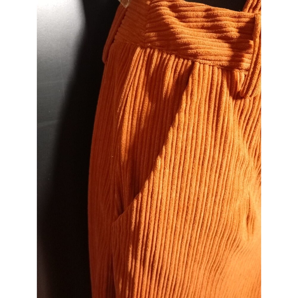 Cider Women's Small Corduroy Rust Brown Wide Leg Overalls Goth Granola Trending - Picture 4 of 11